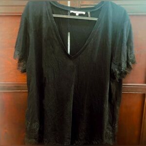 Helmut Lang Lace Trim T-Shirt